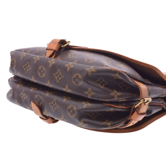 Louis Vuitton Monogram Brown Leather Shoulder Saumur Bag - Picture 6 of 12